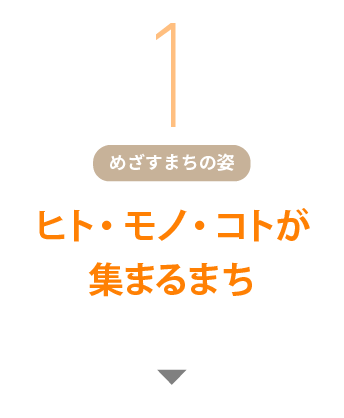 めざすまちの姿1 - ヒト・モノ・コトが集まるまち